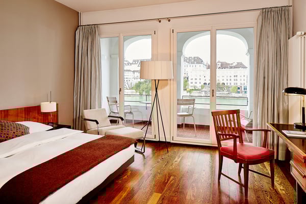 Hotelzimmer vom Hotel Kraft Basel mit der Bettwäsche der Textilwerke TWB AG